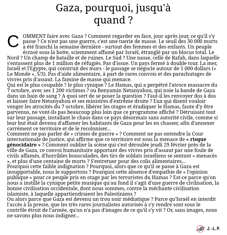240306_LeCanardEnchaine_5391_GazaPourquoiJusquAQuand